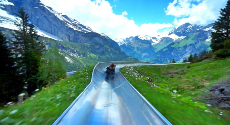 Prekrásna horská dráha vo Švajčiarsku
